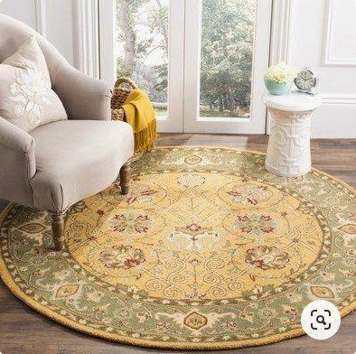 Charlton Home Dunbar Handtufted Wool Multicolor Round Rug Carpet Bedroom Livingroom Home Decor