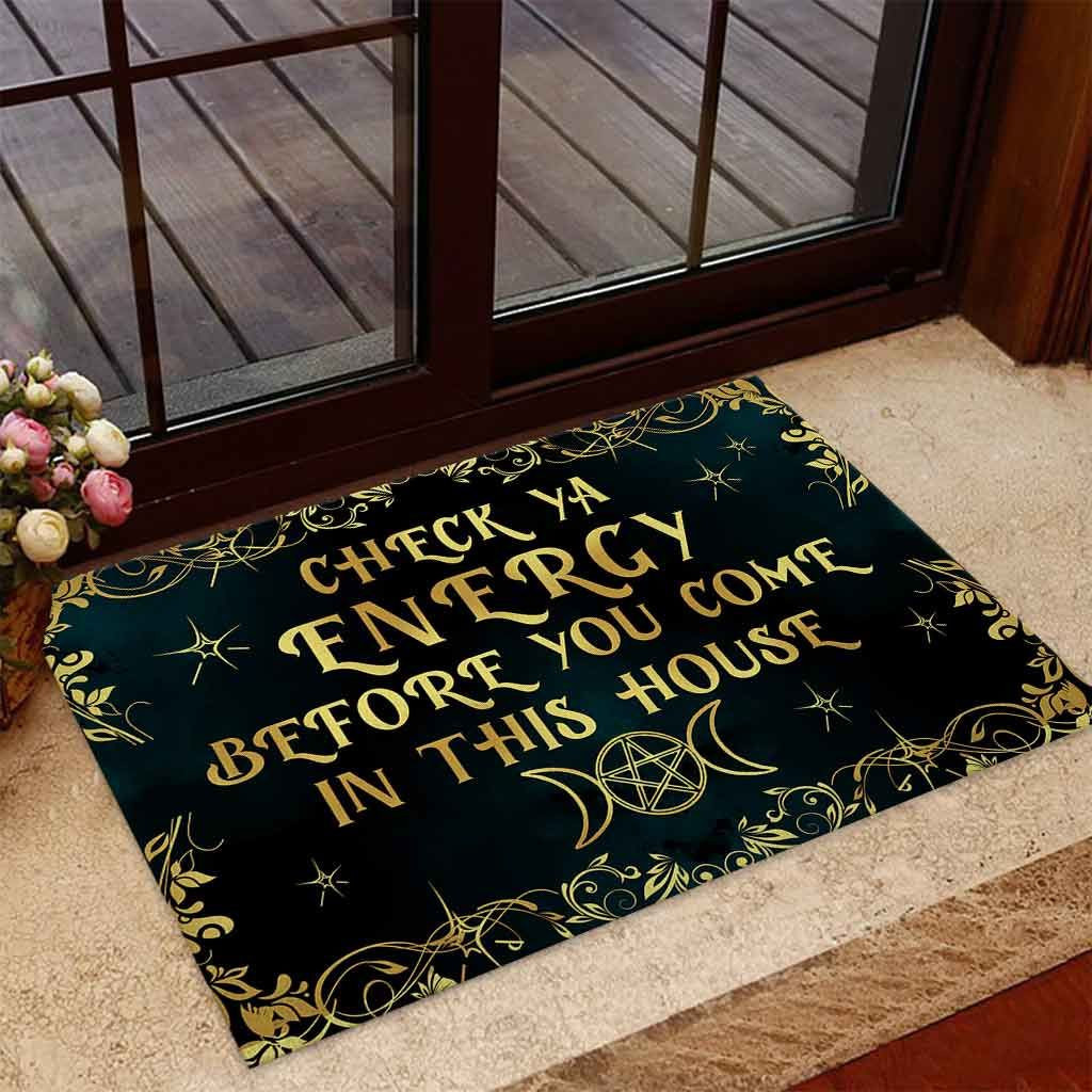 Check Ya Energy Before You Come In This House Rubber Doormat Funny Welcome Mat Sayings Indoor