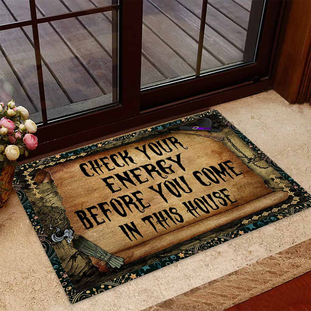 Check Your Energy Before You Come In This House Rubber Doormat Inspire Quote Front Door Mats Decor