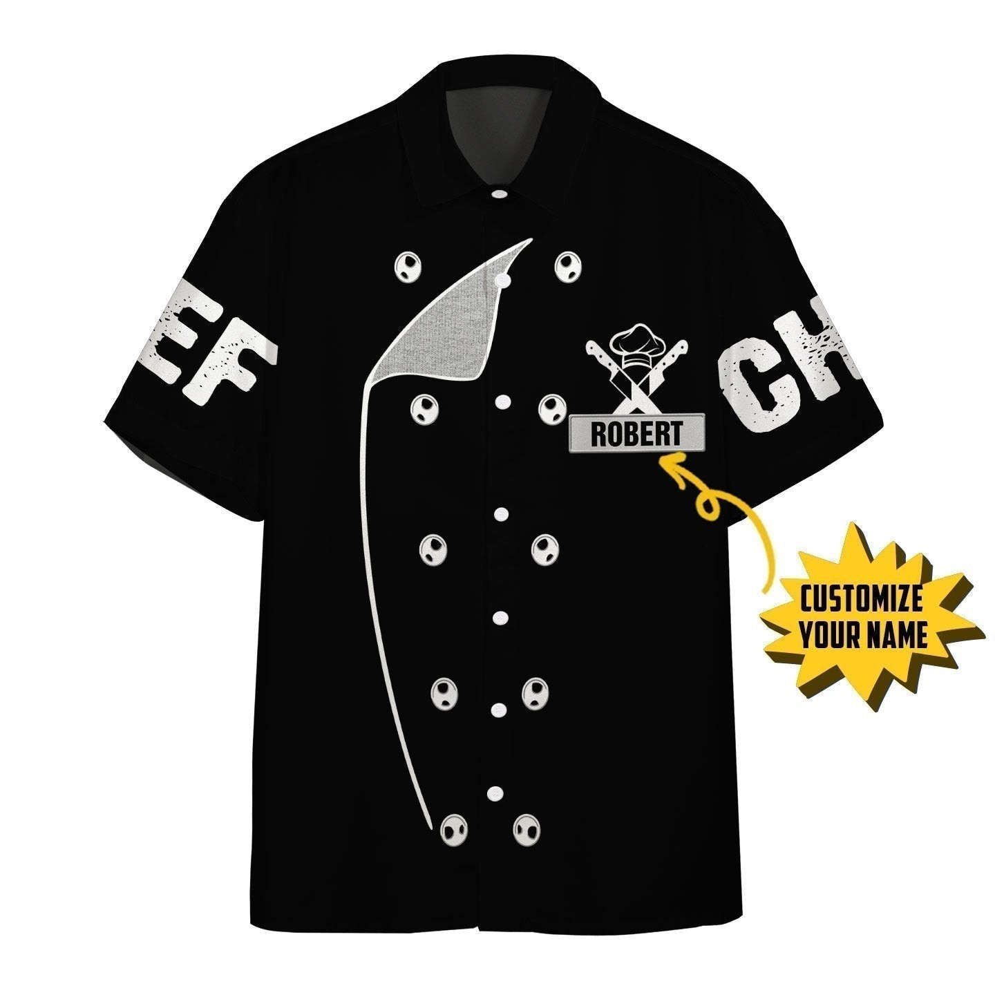 Chef Black Uniform Nutrition Personalized Hawaiian Shirt