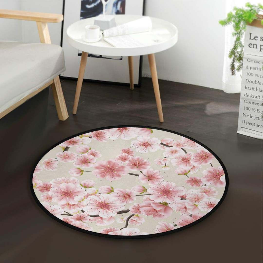 Cherry Round Rug Carpet Bedroom Livingroom Home Decor
