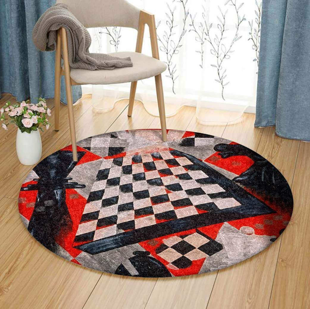 Chess Round Rug Carpet Bedroom Livingroom Home Decor