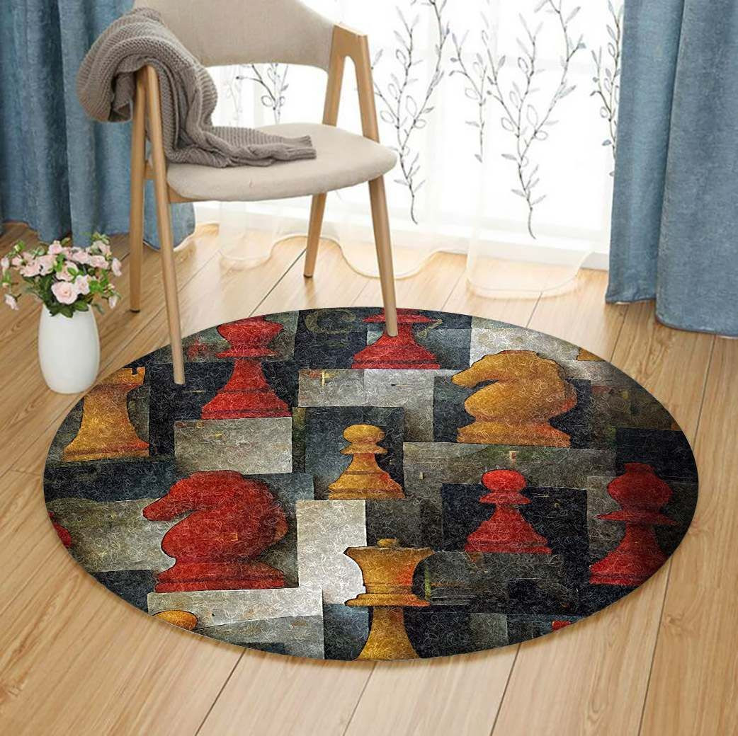 Chess Round Rug Carpet Bedroom Livingroom Home Decor
