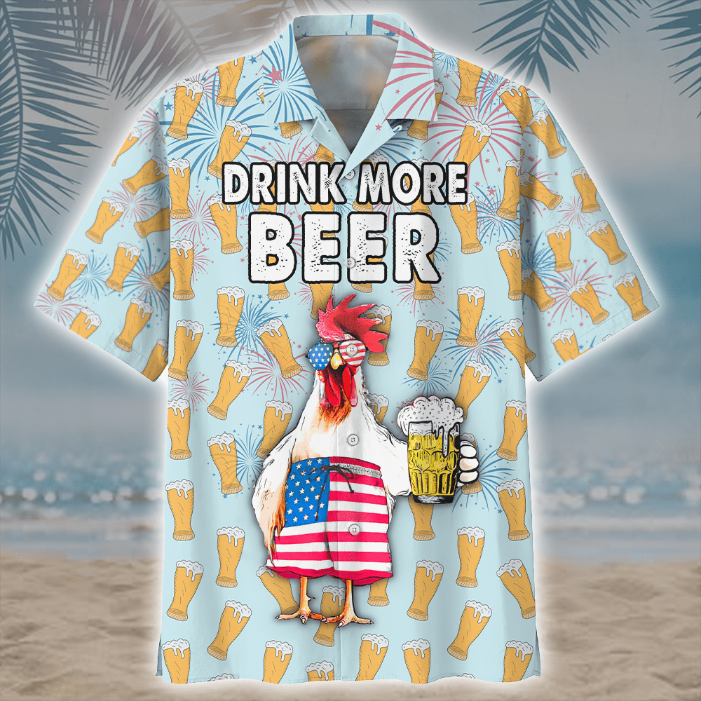 Chicken Beer Hawaiian Shirt
