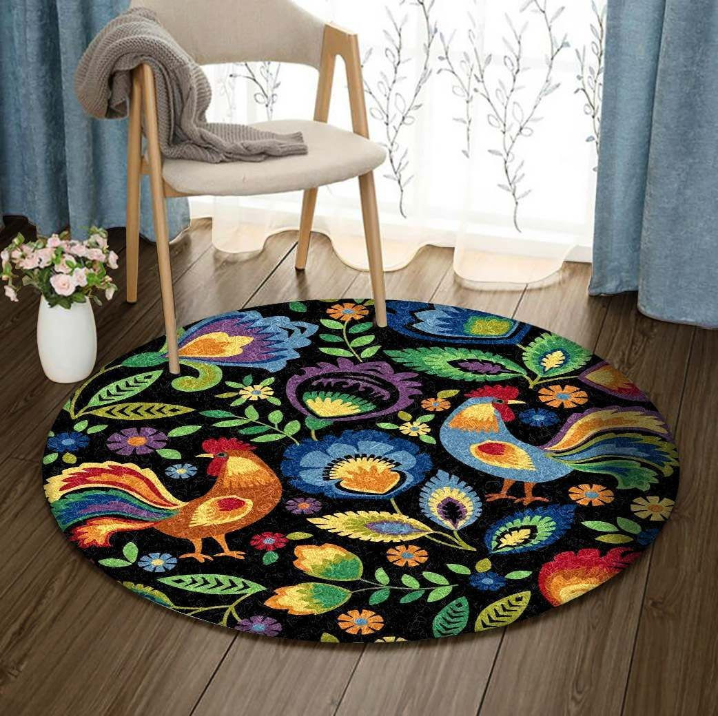 Chicken Round Rug Carpet Bedroom Livingroom Home Decor
