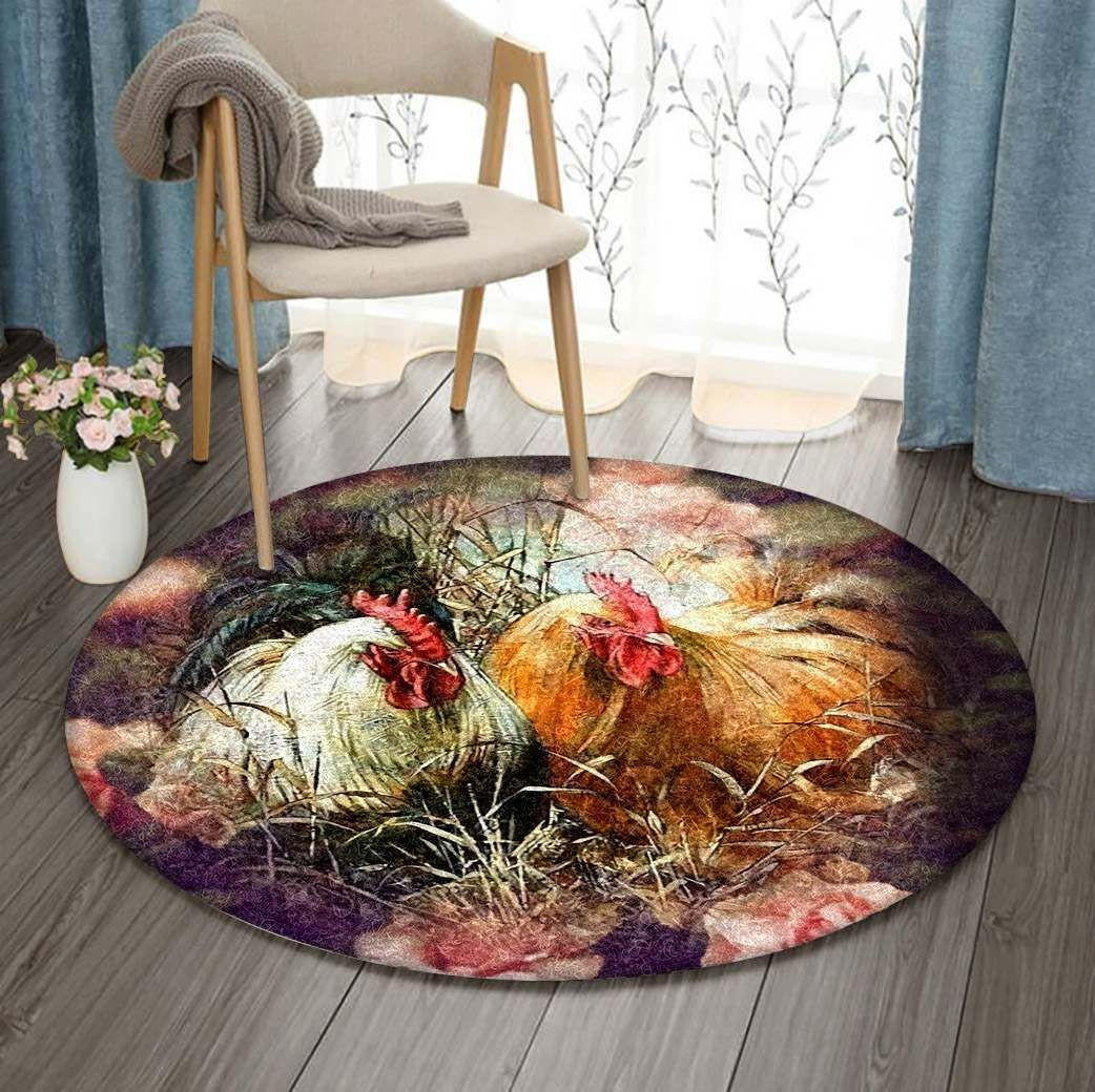 Chicken Round Rug Carpet Bedroom Livingroom Home Decor