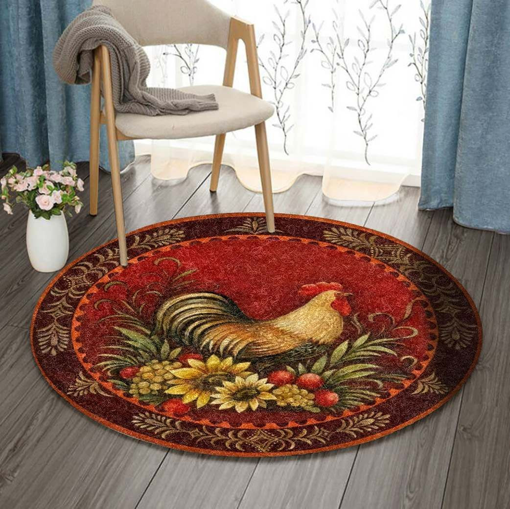 Chicken Round Rug Carpet Bedroom Livingroom Home Decor