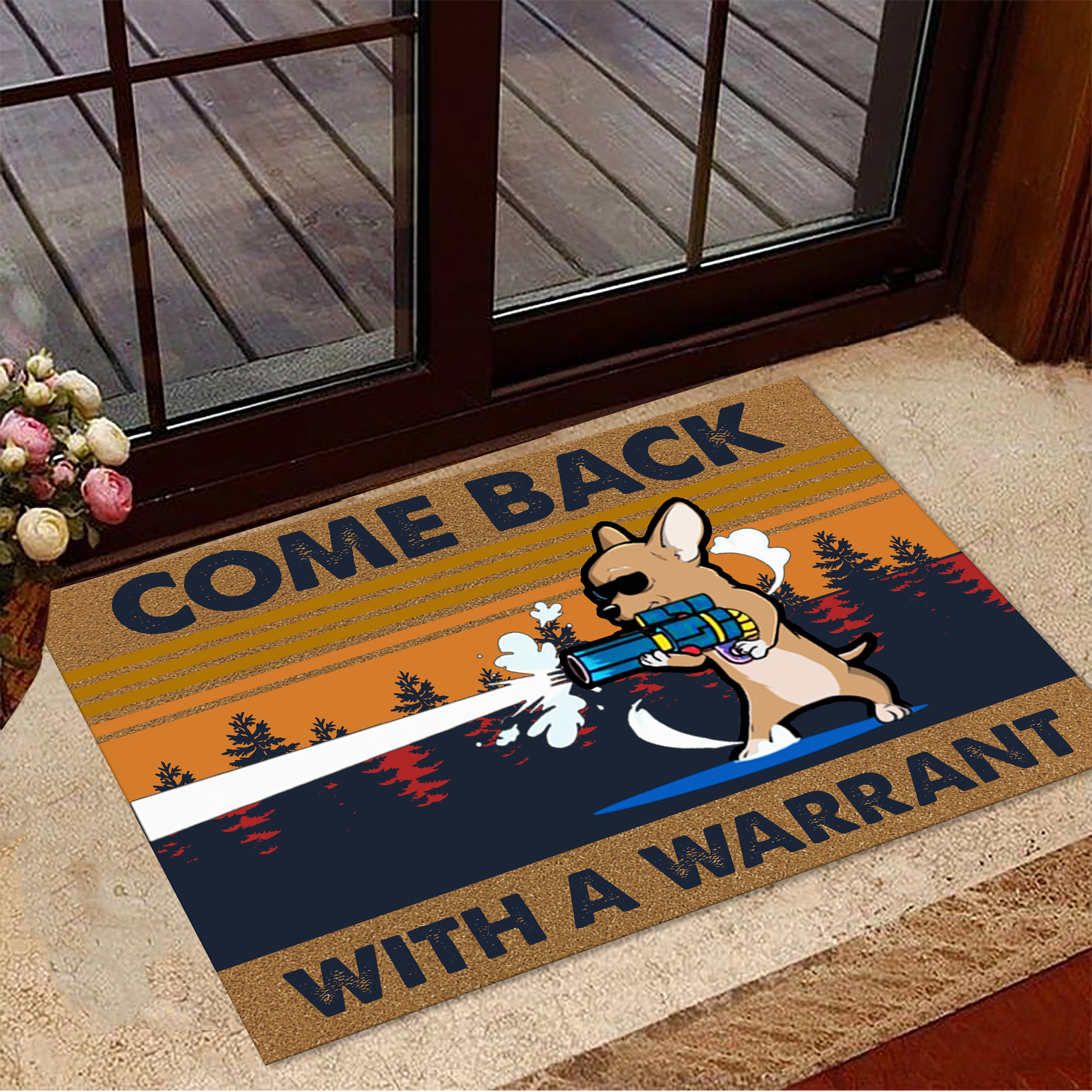 Chihuahua Come Back With A Warrant Rubber Doormat Funny Dog Rubber Doormat New Home Gift Ideas