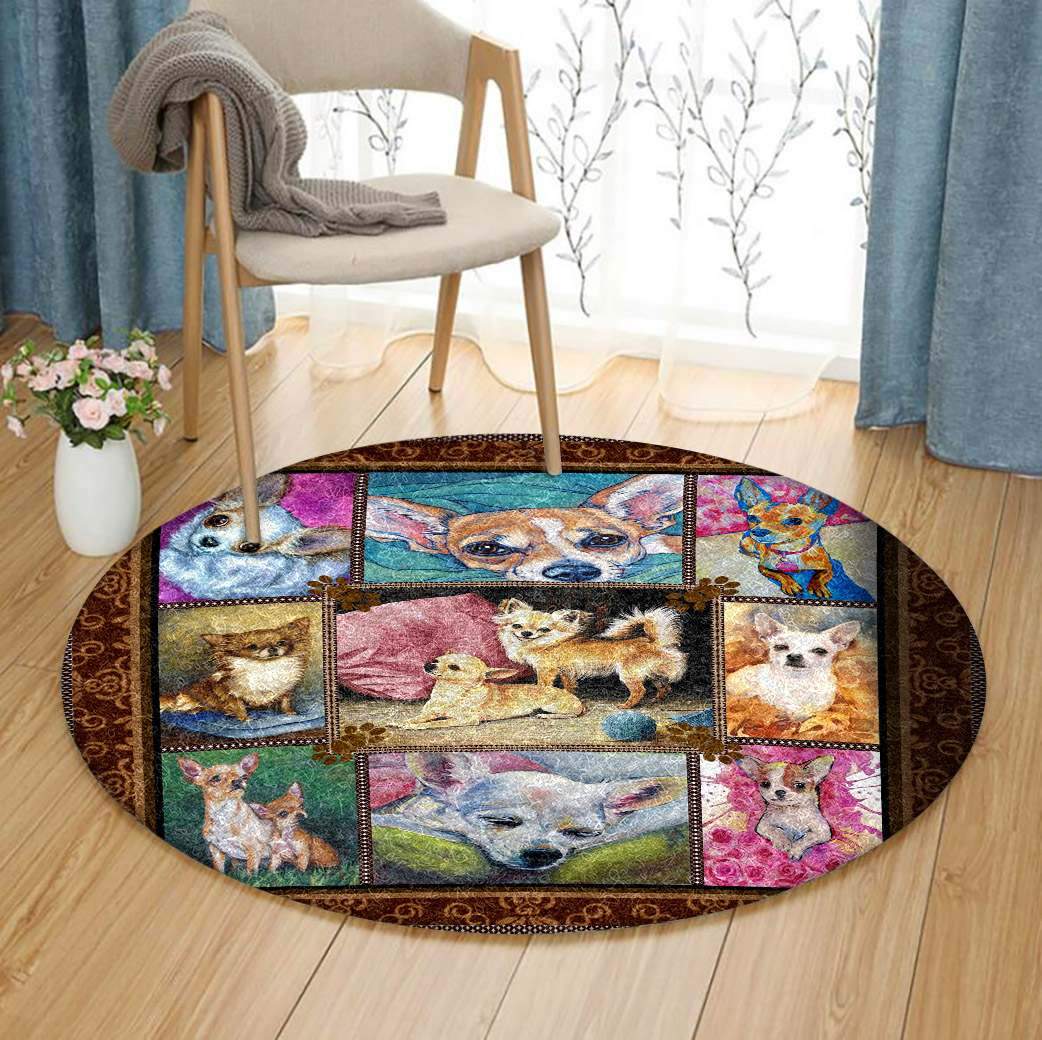 Chihuahua Limited Edition Round Rug Carpet Bedroom Livingroom Home Decor