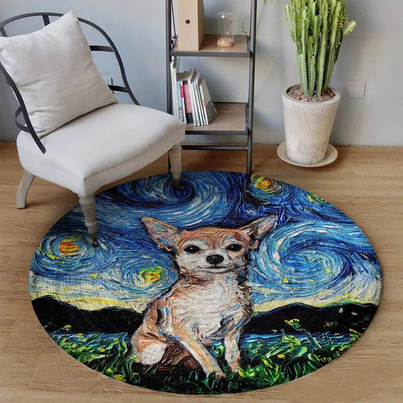 Chihuahua Limited Edition Round Rug Carpet Bedroom Livingroom Home Decor