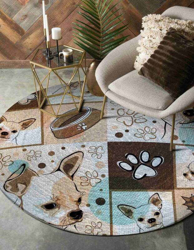 Chihuahua Limited Edition Round Rug Carpet Bedroom Livingroom Home Decor