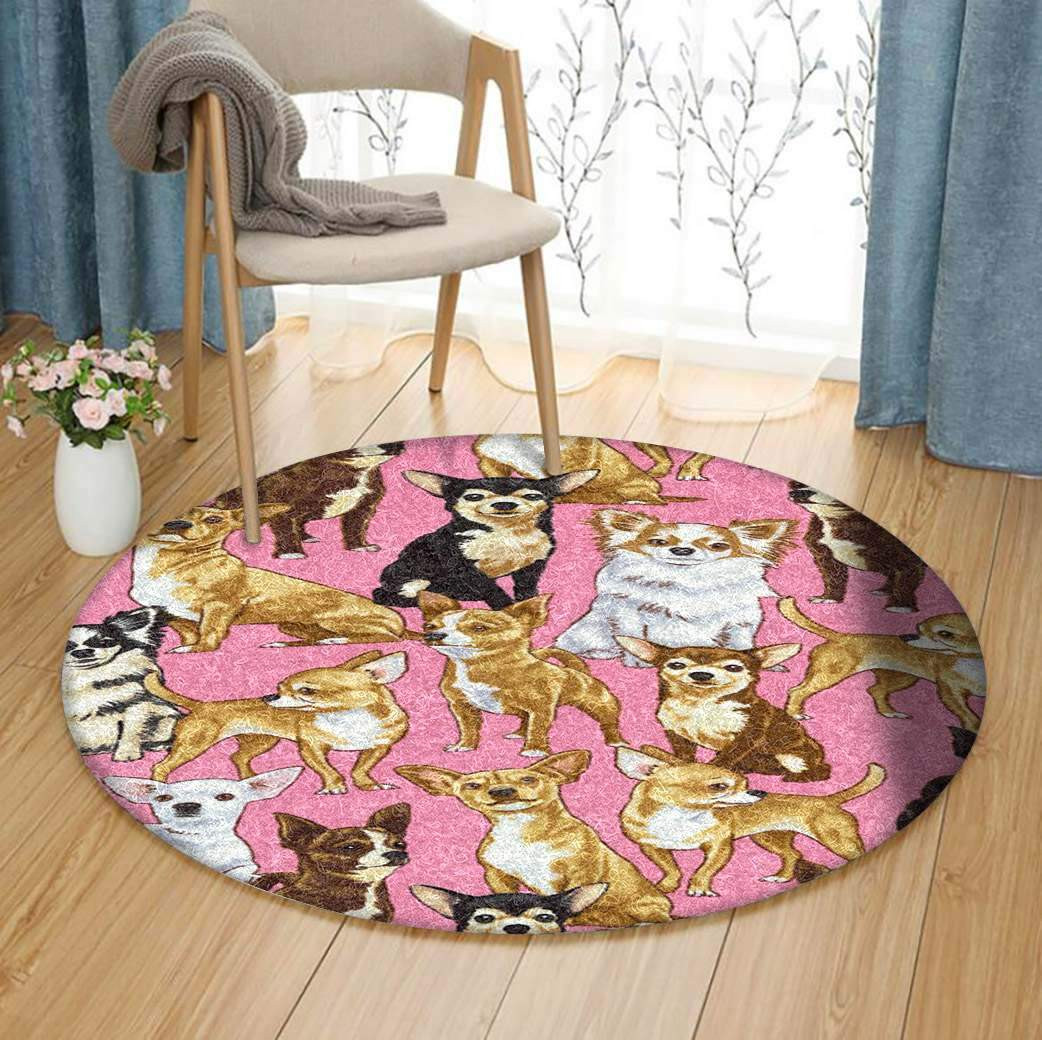 Chihuahua Limited Edition Round Rug Carpet Bedroom Livingroom Home Decor
