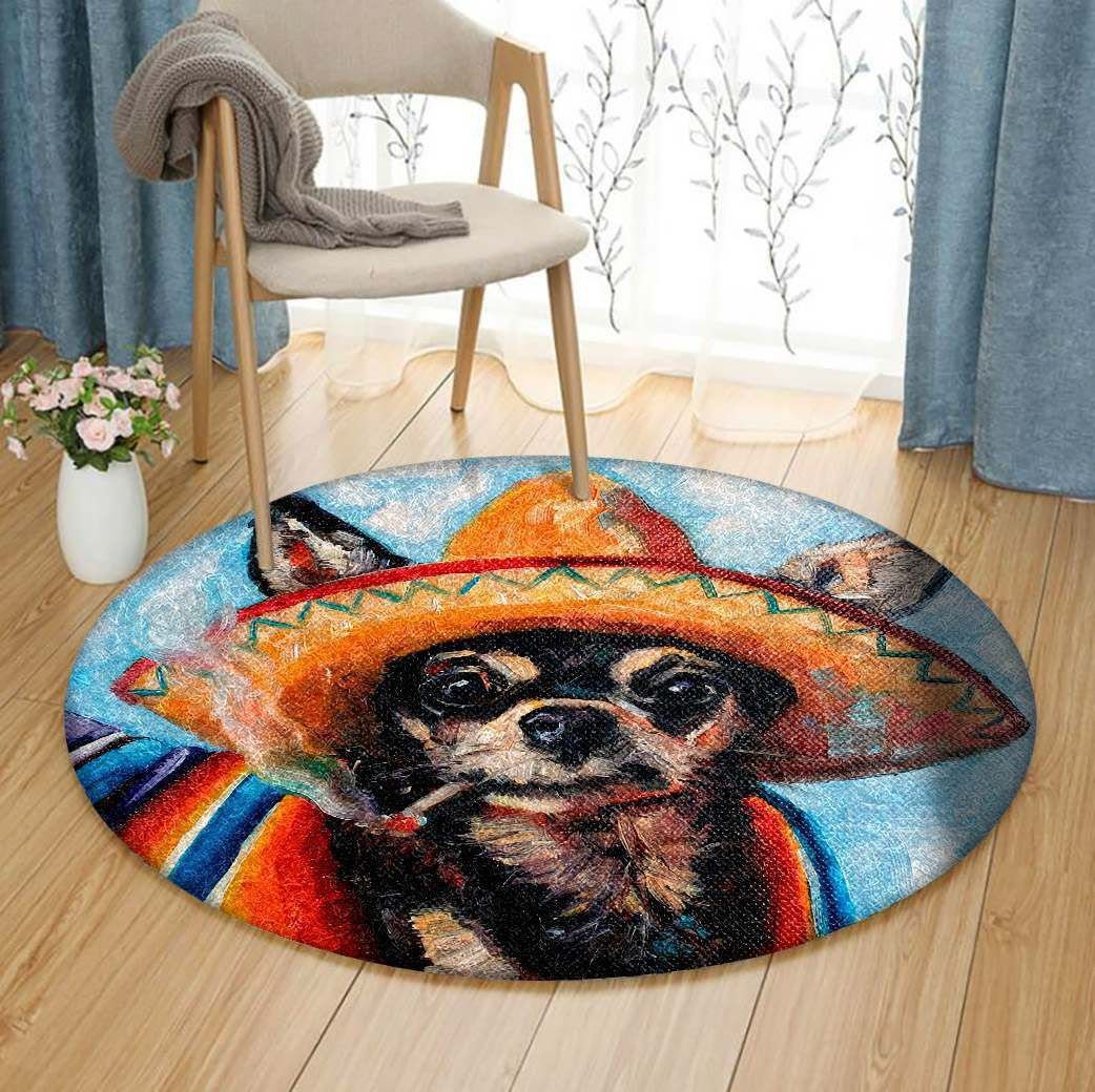 Chihuahua Mexico Round Rug Carpet Bedroom Livingroom Home Decor