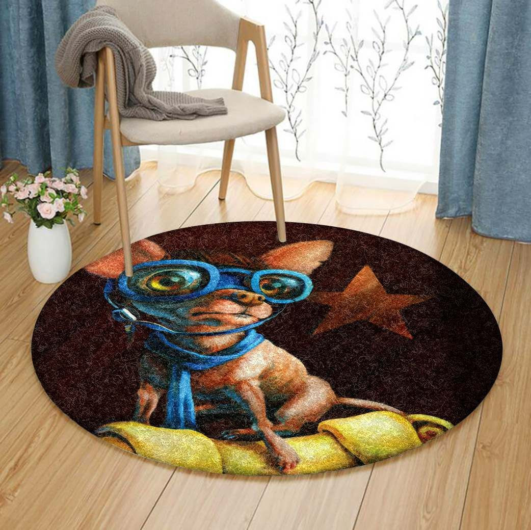 Chihuahua Round Rug Carpet Bedroom Livingroom Home Decor