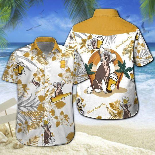 Chinese Crested Dog Beer Hawaiian Shirt
