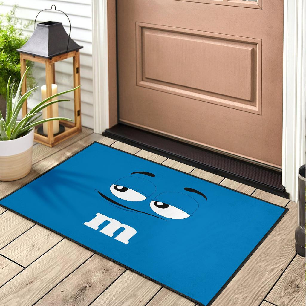 Chocolate M&M Blue Rubber Doormats - Image 3