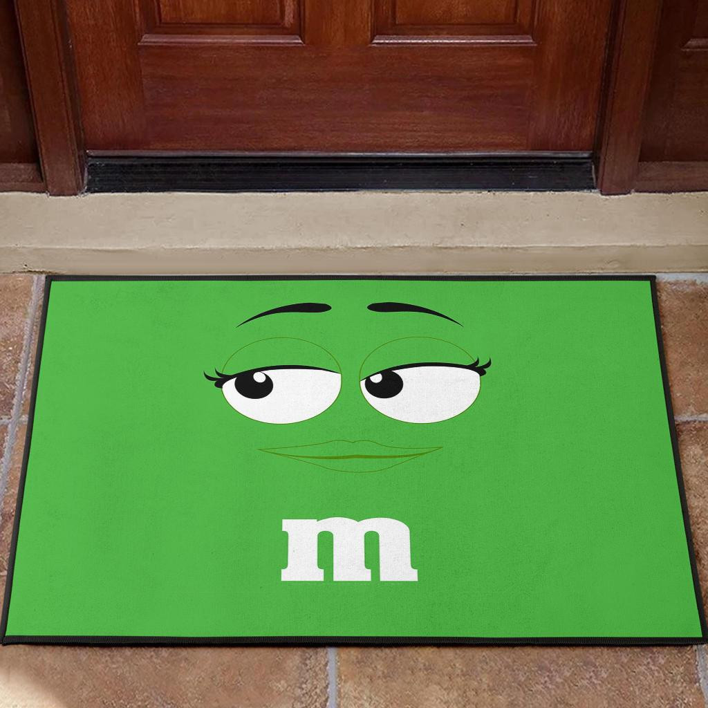 Chocolate M&M Green Rubber Doormats