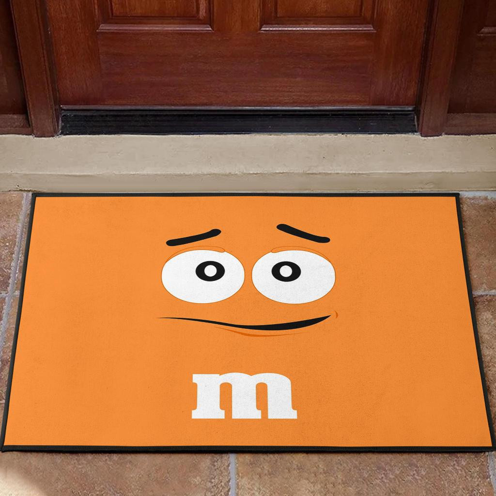 Chocolate M&M Orange Rubber Doormats