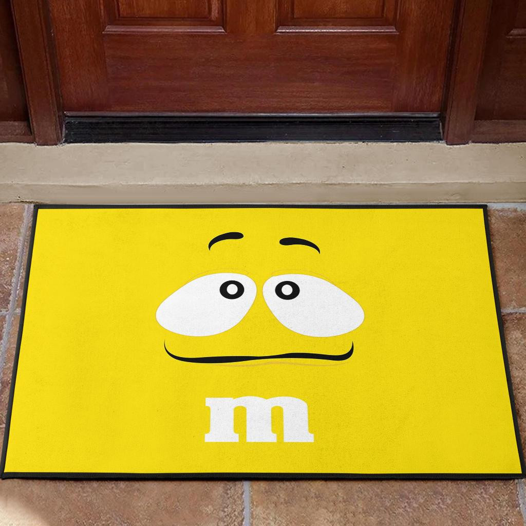 Chocolate M&M Yellow Rubber Doormats