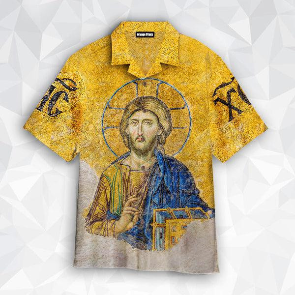 Christian Orthodox Jesus Gold Hawaiian Shirt