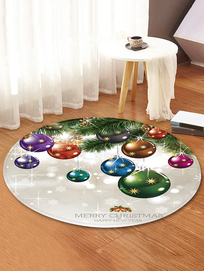 Christmas Balls Round Rug Carpet Bedroom Livingroom Home Decor