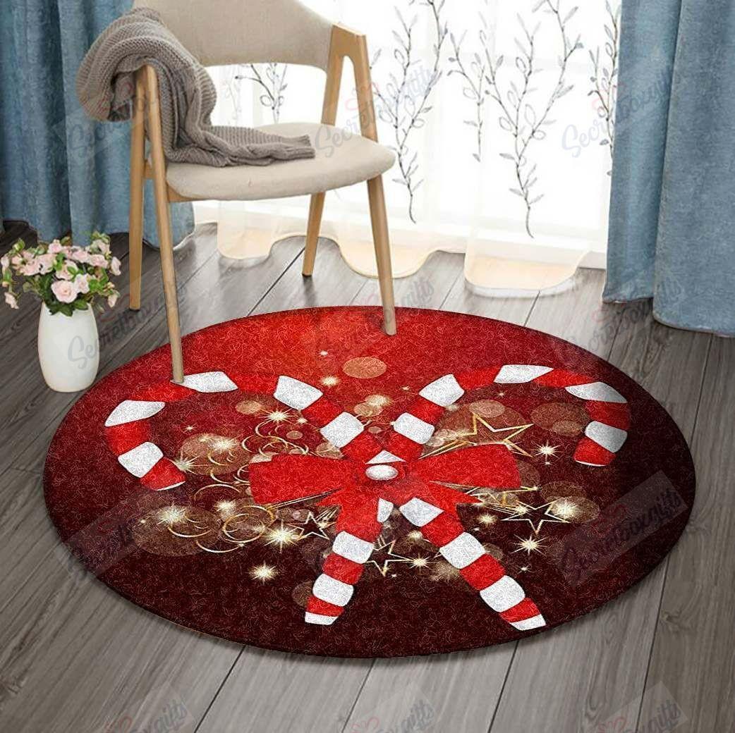 Christmas Candy Round Rug Carpet Bedroom Livingroom Home Decor