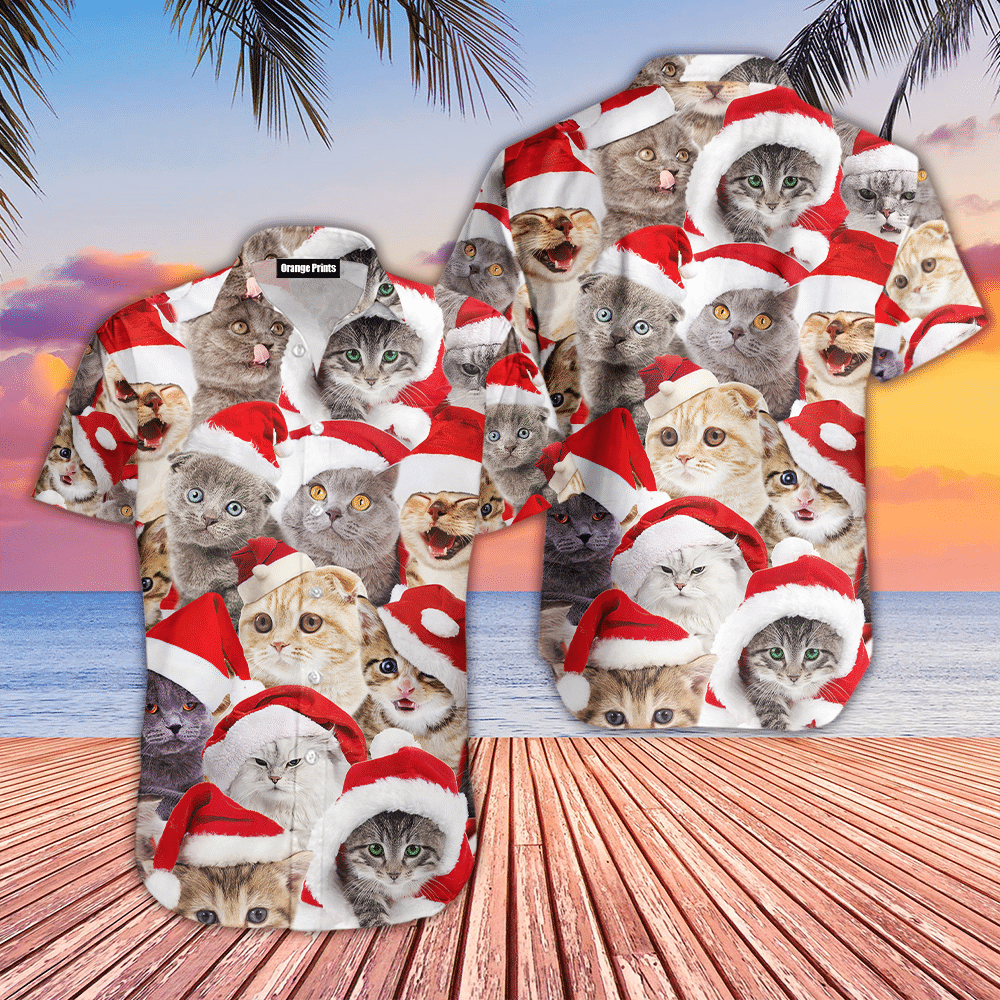 Christmas Cat Hawaiian Shirt