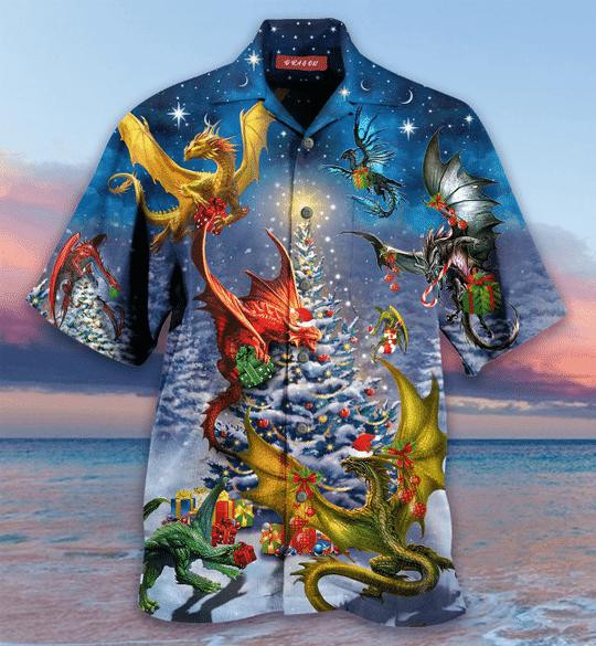 Christmas Dragon Family Reunion Hawaiian Shirt