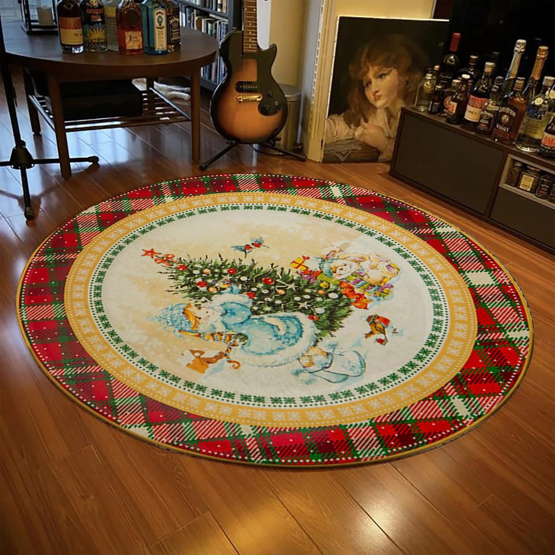 Christmas Girl Round Rug Carpet Bedroom Livingroom Home Decor