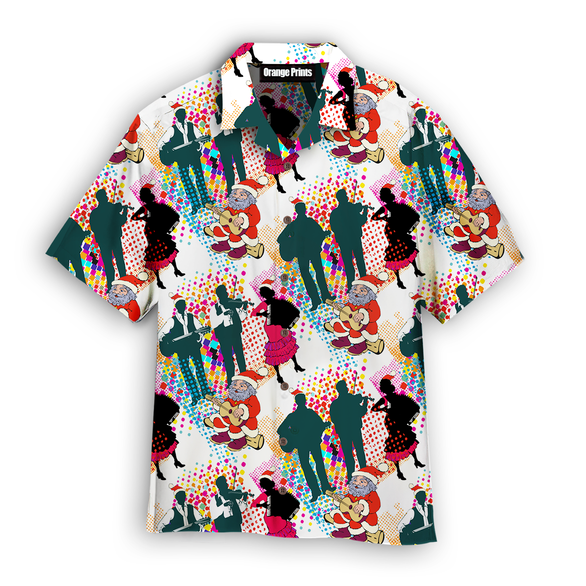 Christmas In July Santa With Musicians Hawaiian Shirt
