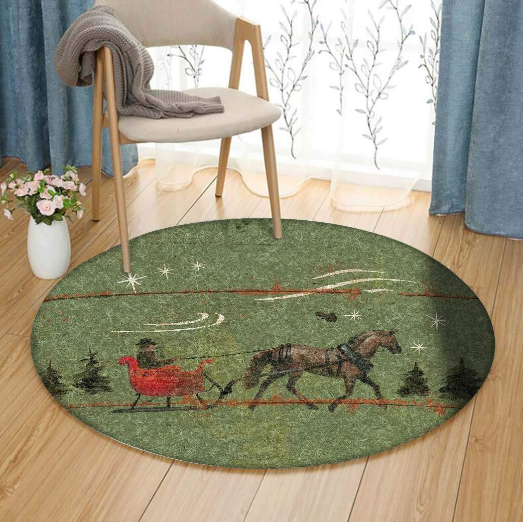 Christmas Limited Edition Round Rug Carpet Bedroom Livingroom Home Decor
