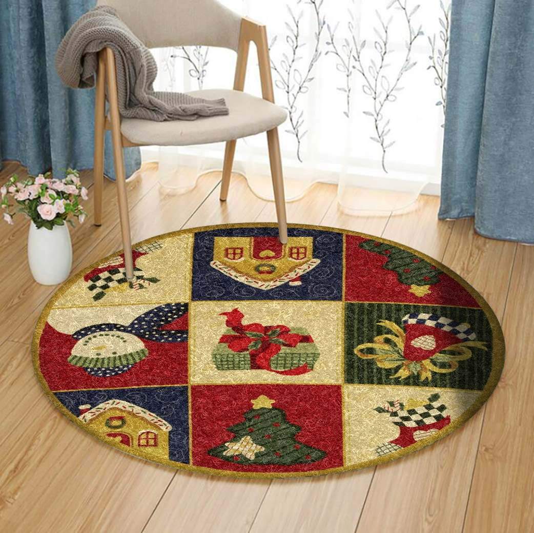 Christmas Limited Edition Round Rug Carpet Bedroom Livingroom Home Decor