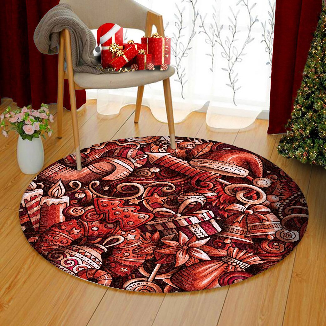 Christmas Limited Edition Round Rug Carpet Bedroom Livingroom Home Decor