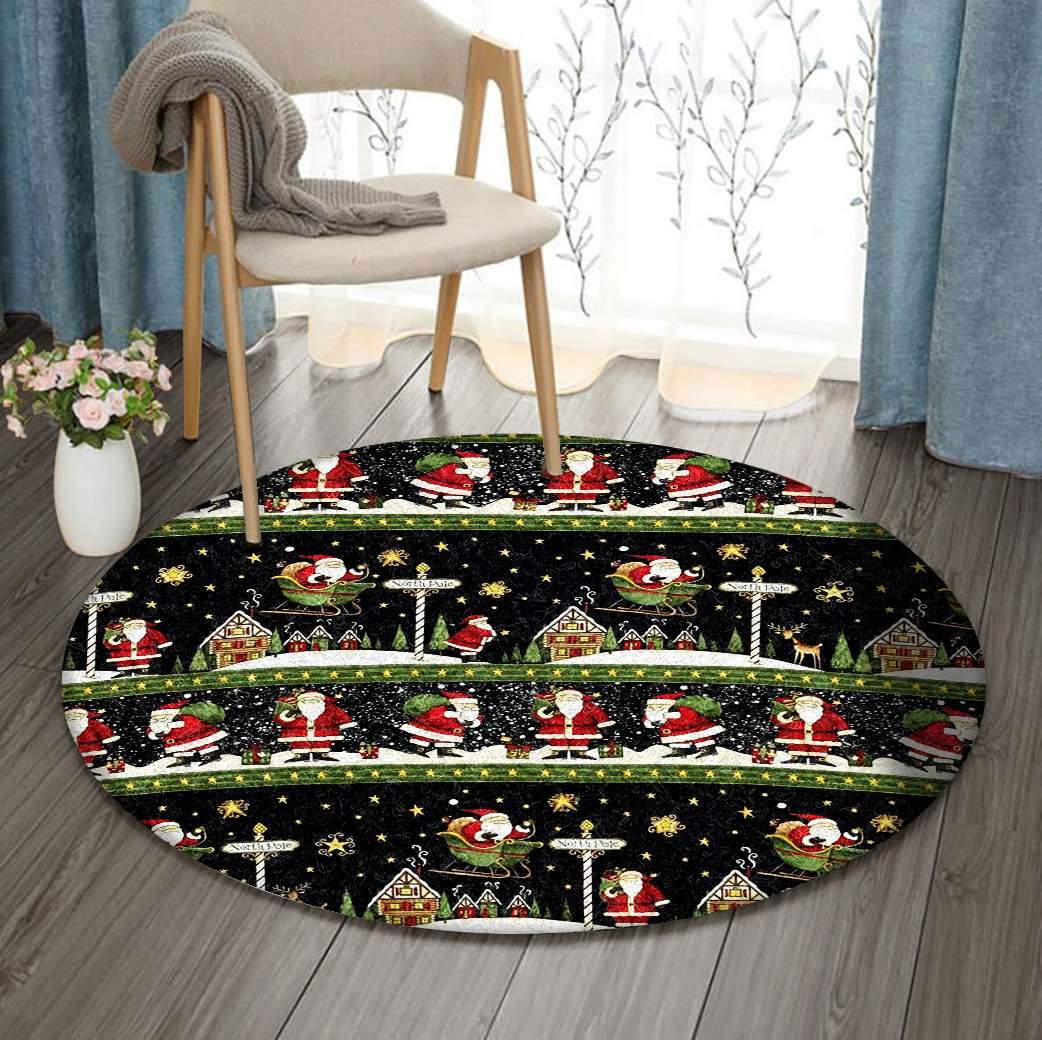 Christmas Limited Edition Round Rug Carpet Bedroom Livingroom Home Decor