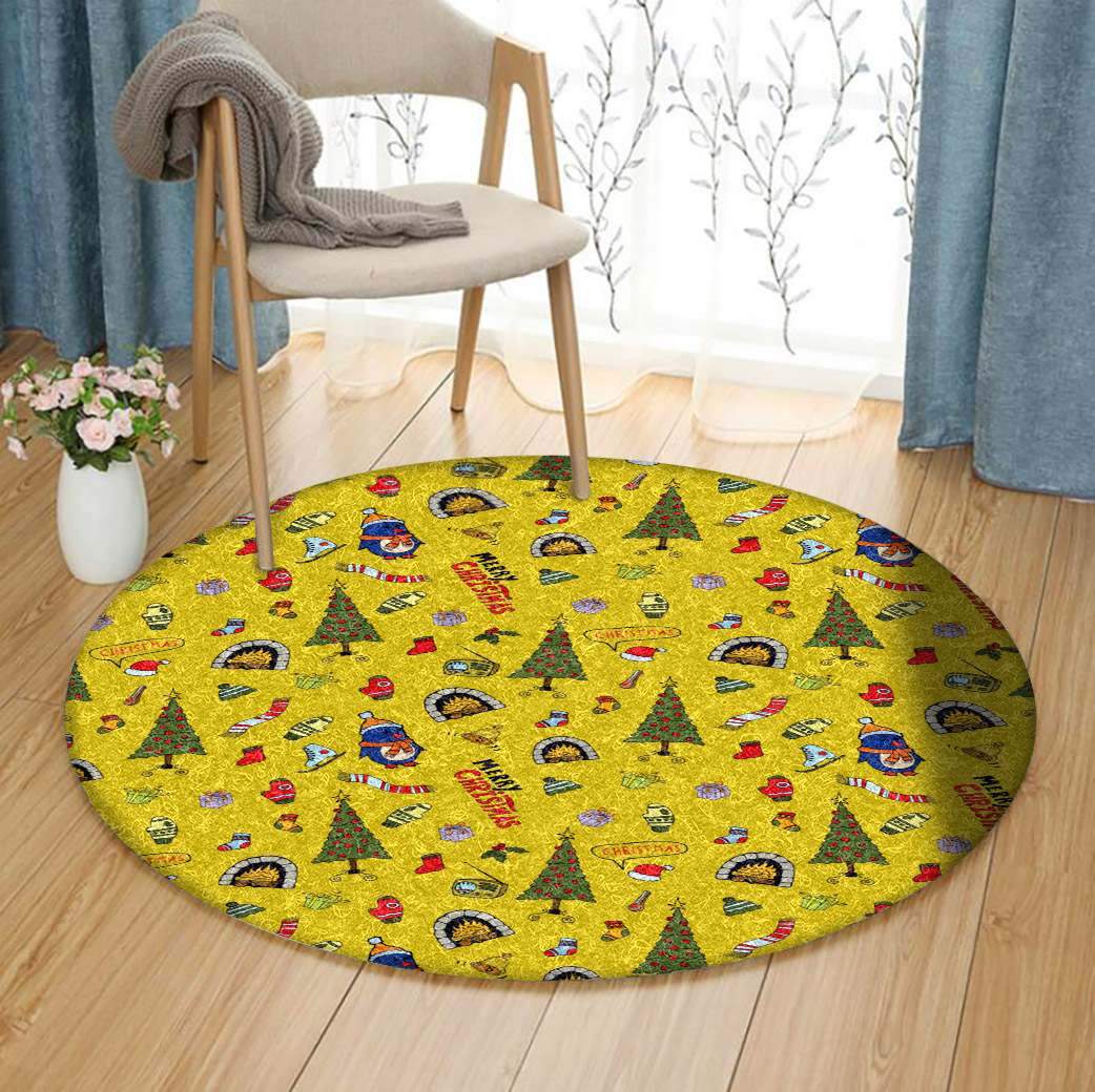 Christmas Limited Edition Round Rug Carpet Bedroom Livingroom Home Decor