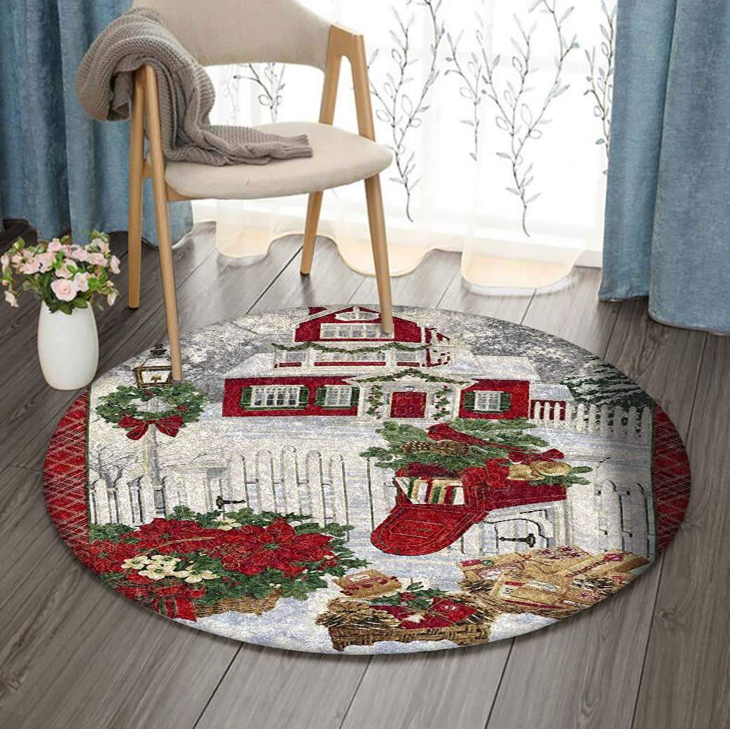 Christmas Limited Edition Round Rug Carpet Bedroom Livingroom Home Decor
