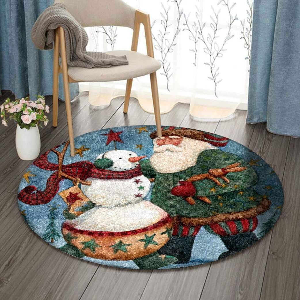 Christmas Limited Edition Round Rug Carpet Bedroom Livingroom Home Decor