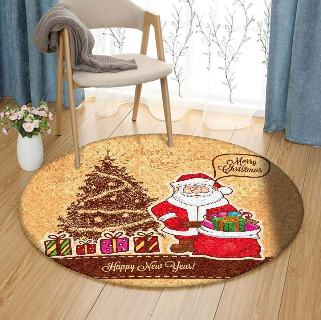 Christmas Limited Edition Round Rug Carpet Bedroom Livingroom Home Decor