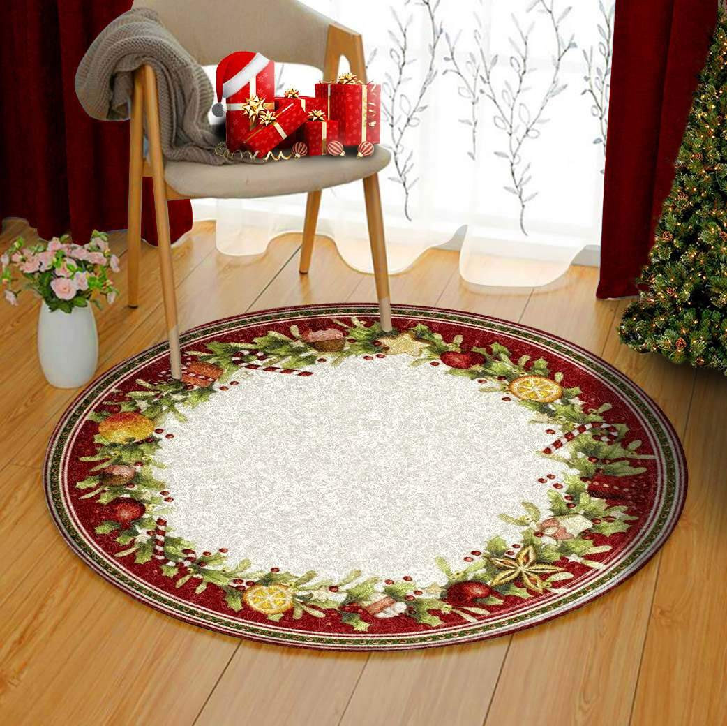Christmas Limited Edition Round Rug Carpet Bedroom Livingroom Home Decor