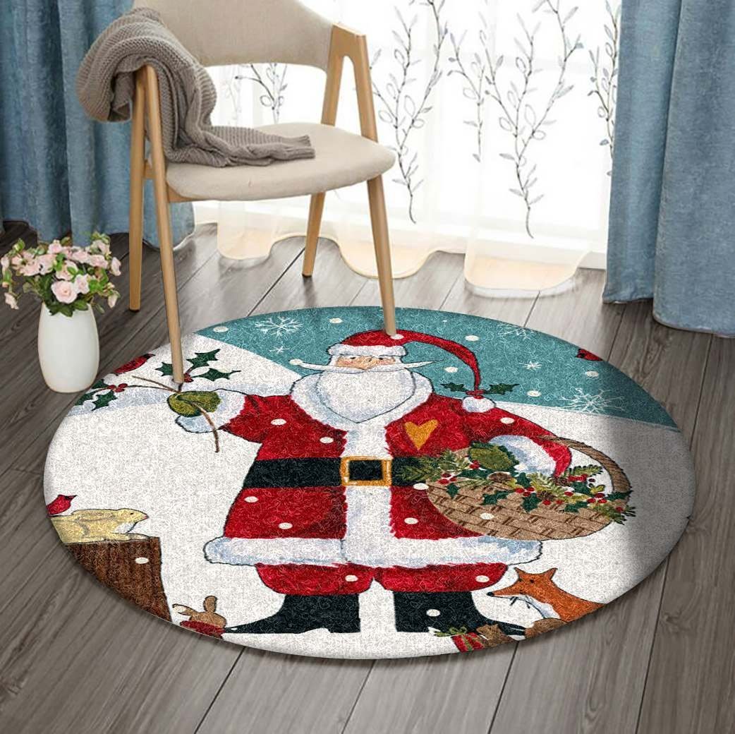 Christmas Limited Edition Round Rug Carpet Bedroom Livingroom Home Decor