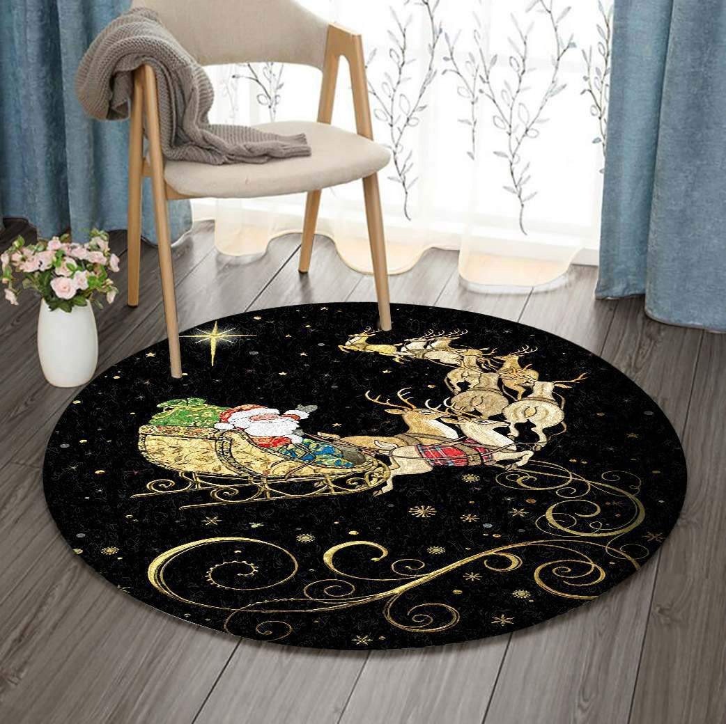 Christmas Limited Edition Round Rug Carpet Bedroom Livingroom Home Decor