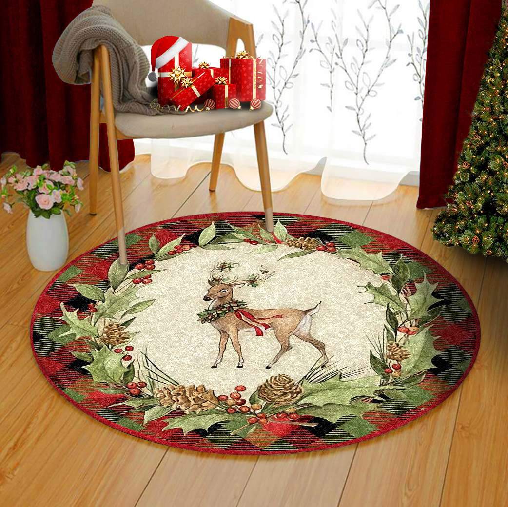 Christmas Limited Edition Round Rug Carpet Bedroom Livingroom Home Decor