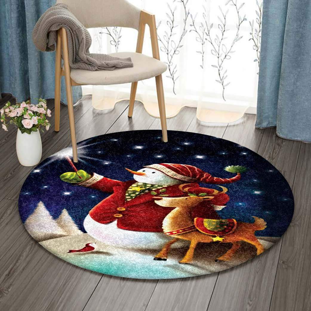 Christmas Limited Edition Round Rug Carpet Bedroom Livingroom Home Decor