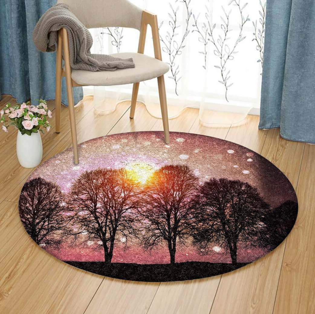 Christmas Night Limited Edition Round Rug Carpet Bedroom Livingroom Home Decor