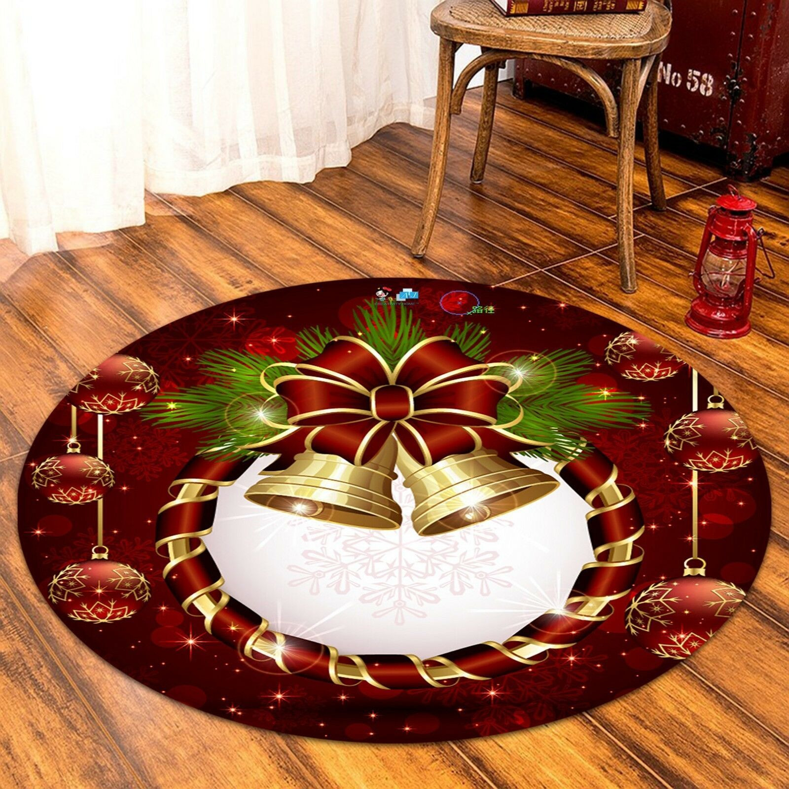 Christmas Round Rug Carpet Bedroom Livingroom Home Decor