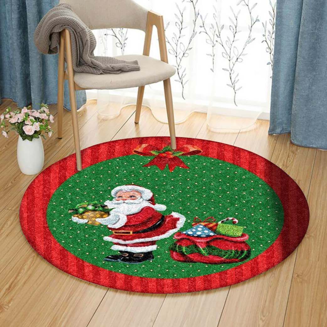 Christmas Round Rug Carpet Bedroom Livingroom Home Decor