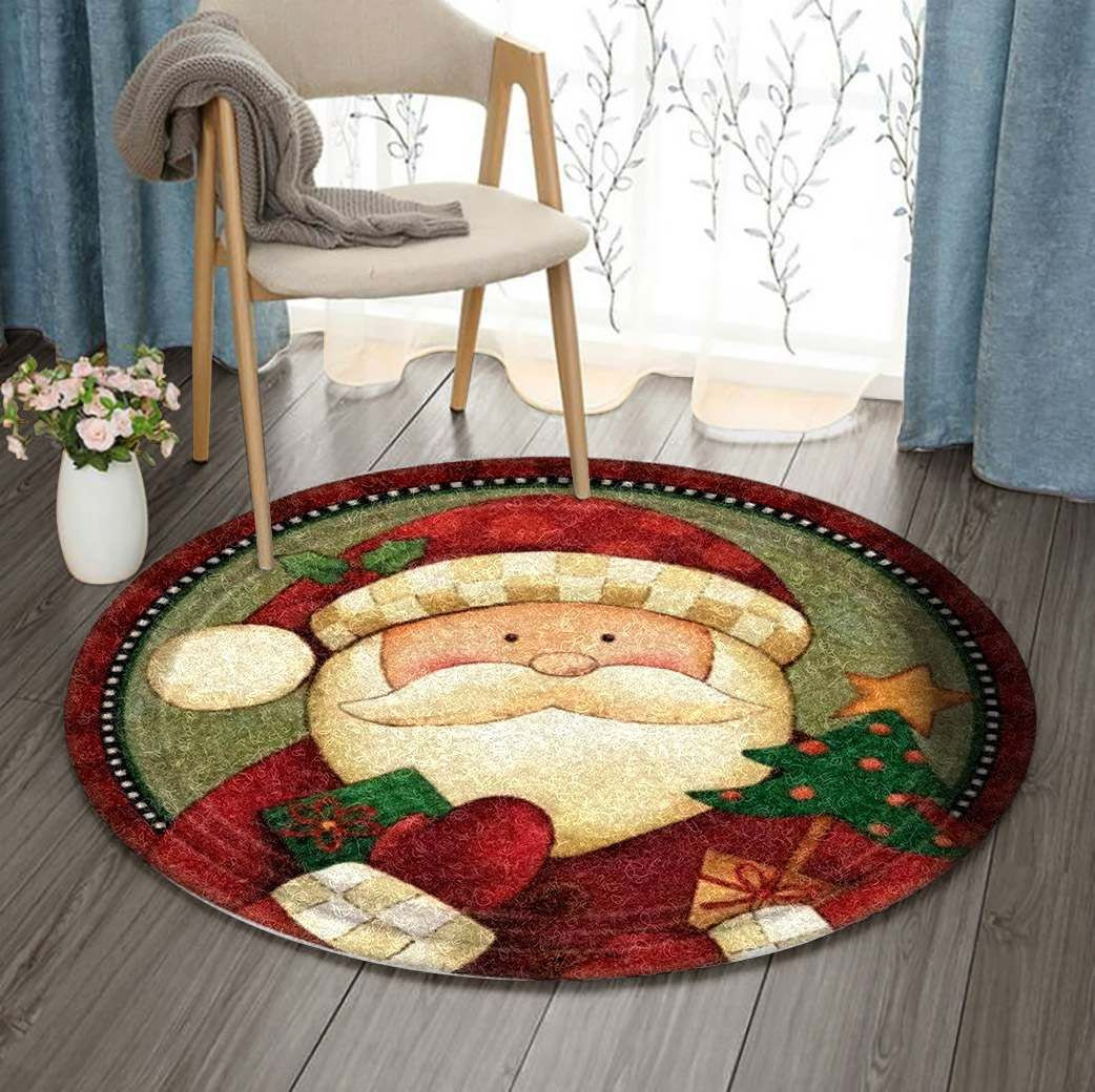 Christmas Round Rug Carpet Bedroom Livingroom Home Decor