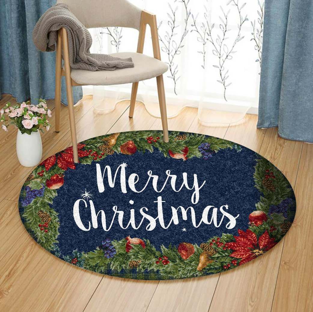 Christmas Round Rug Carpet Bedroom Livingroom Home Decor