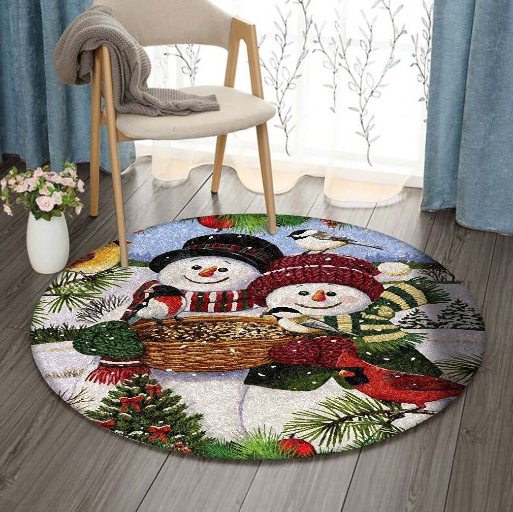Christmas Round Rug Carpet Bedroom Livingroom Home Decor