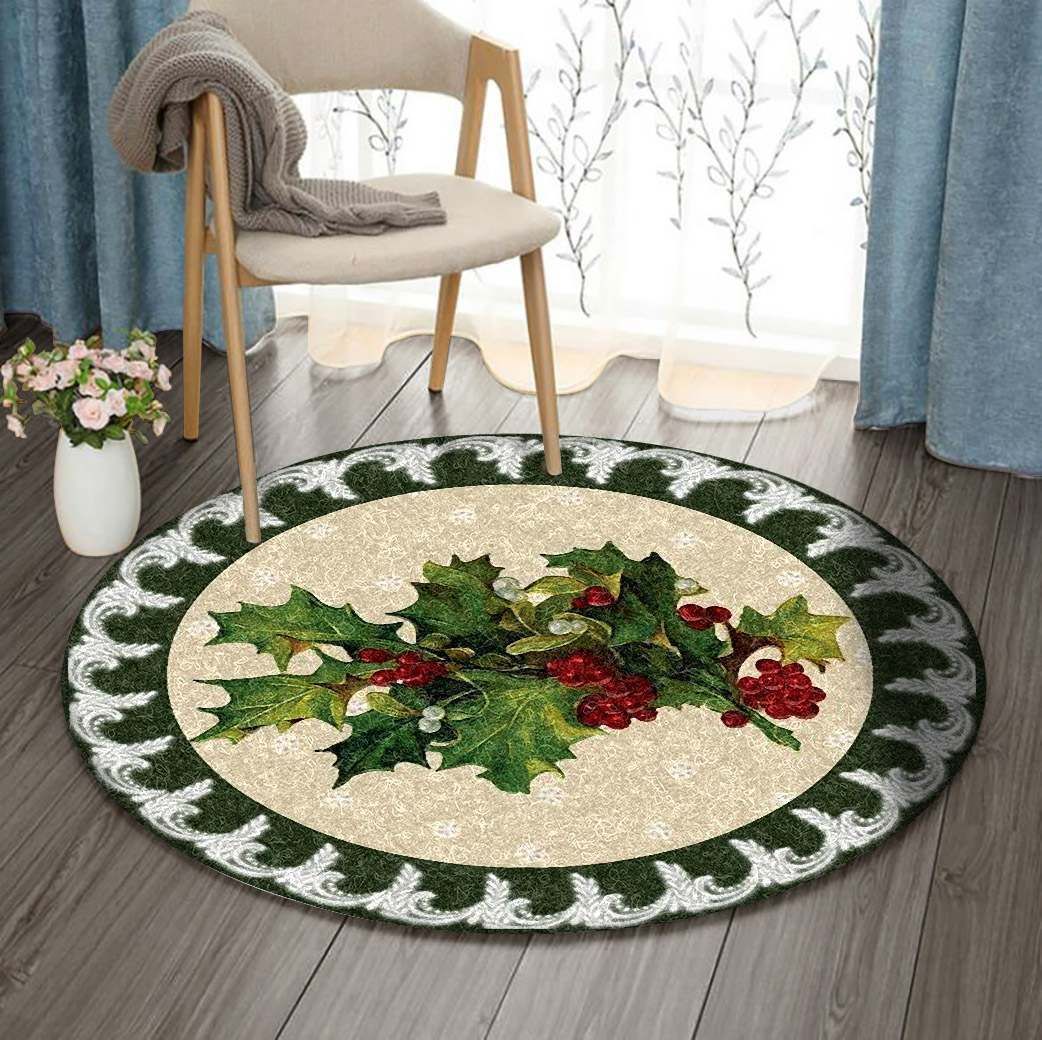 Christmas Round Rug Carpet Bedroom Livingroom Home Decor
